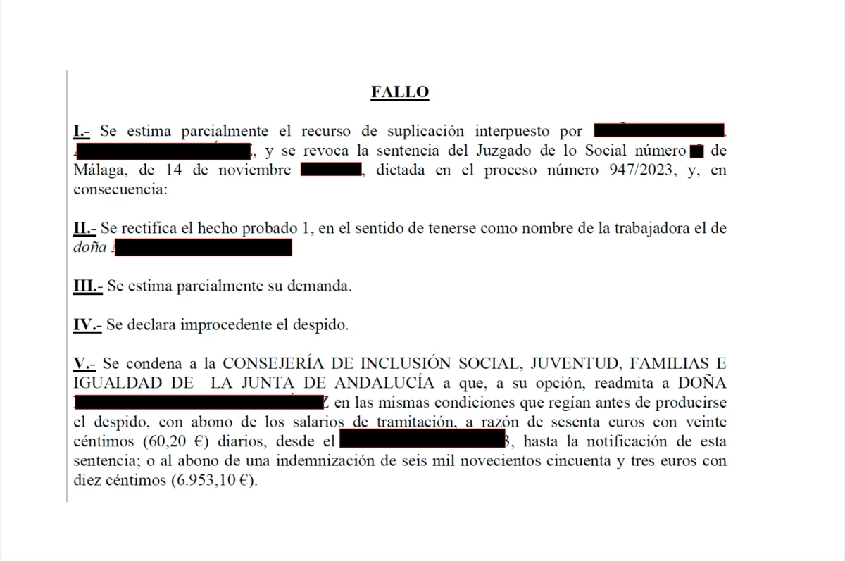 tsja declara improcedente despido trabajadora junta andalucia durante pandemia