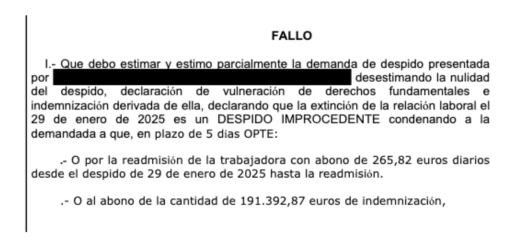 despido grabaciones no acreditadas