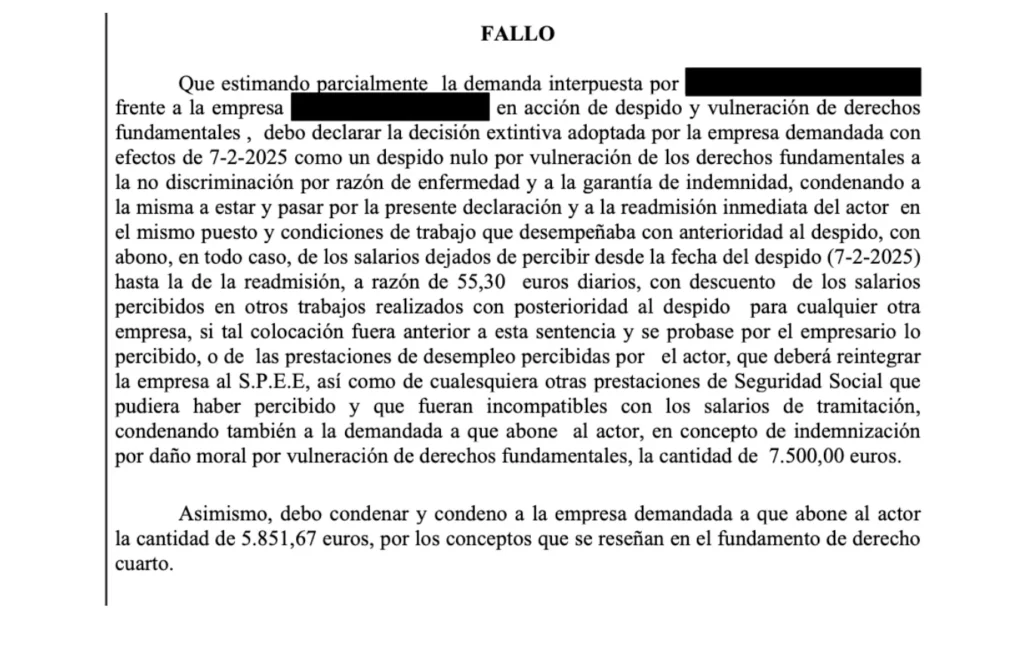 despido nulo sector sanitario represalias causa disciplinaria tbf abogados